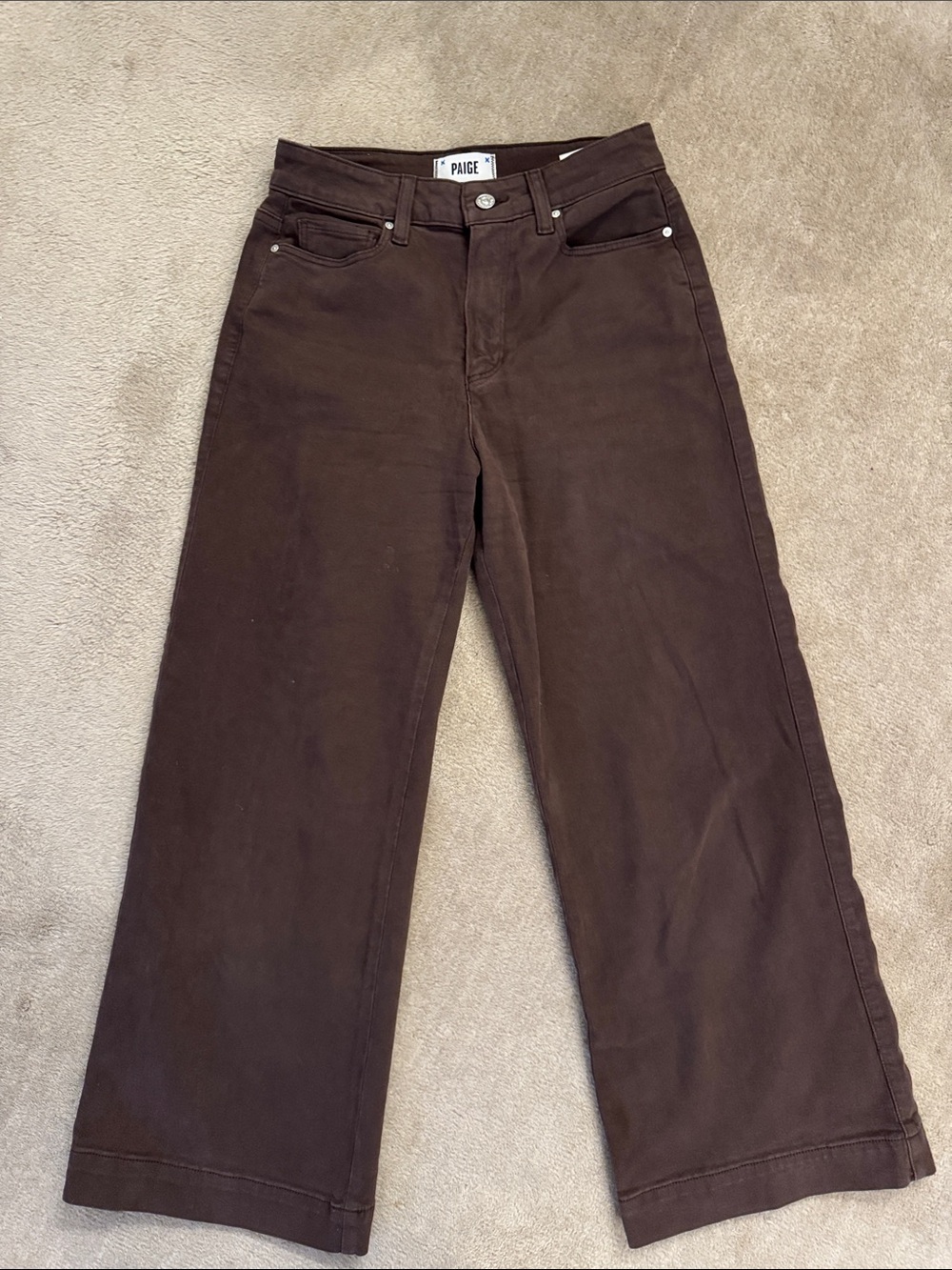 PAIGE  Anessa Wide Leg Dark Brown Jeans